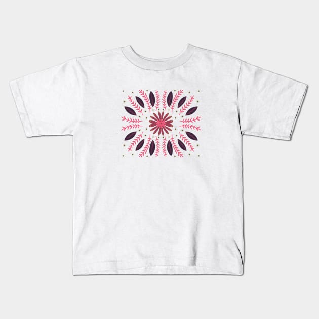 pink  botanicals Kids T-Shirt by Pacesyte